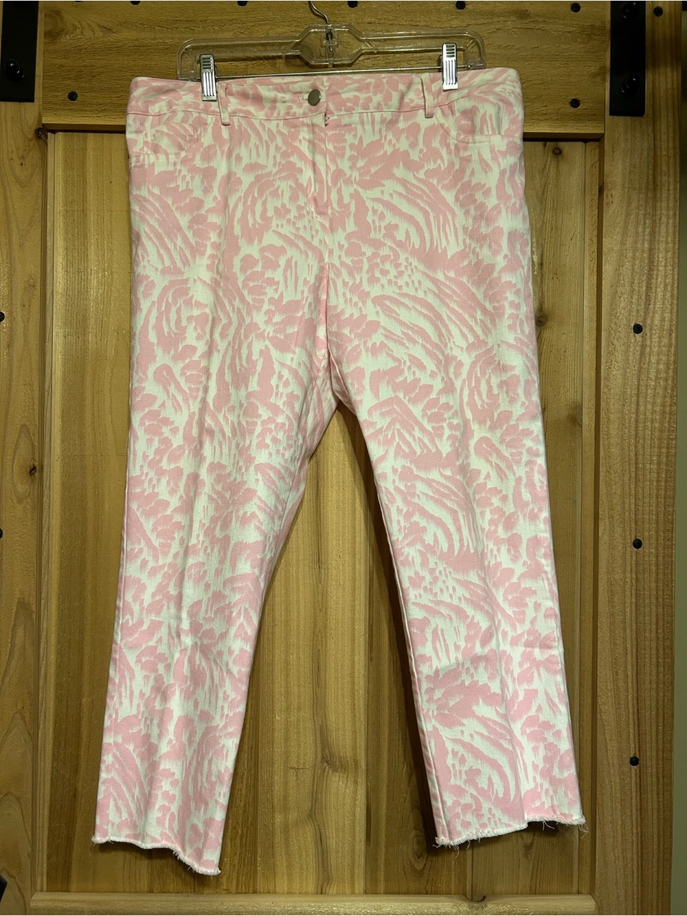 Elliott Lauren Pink & White Straight Leg Pants